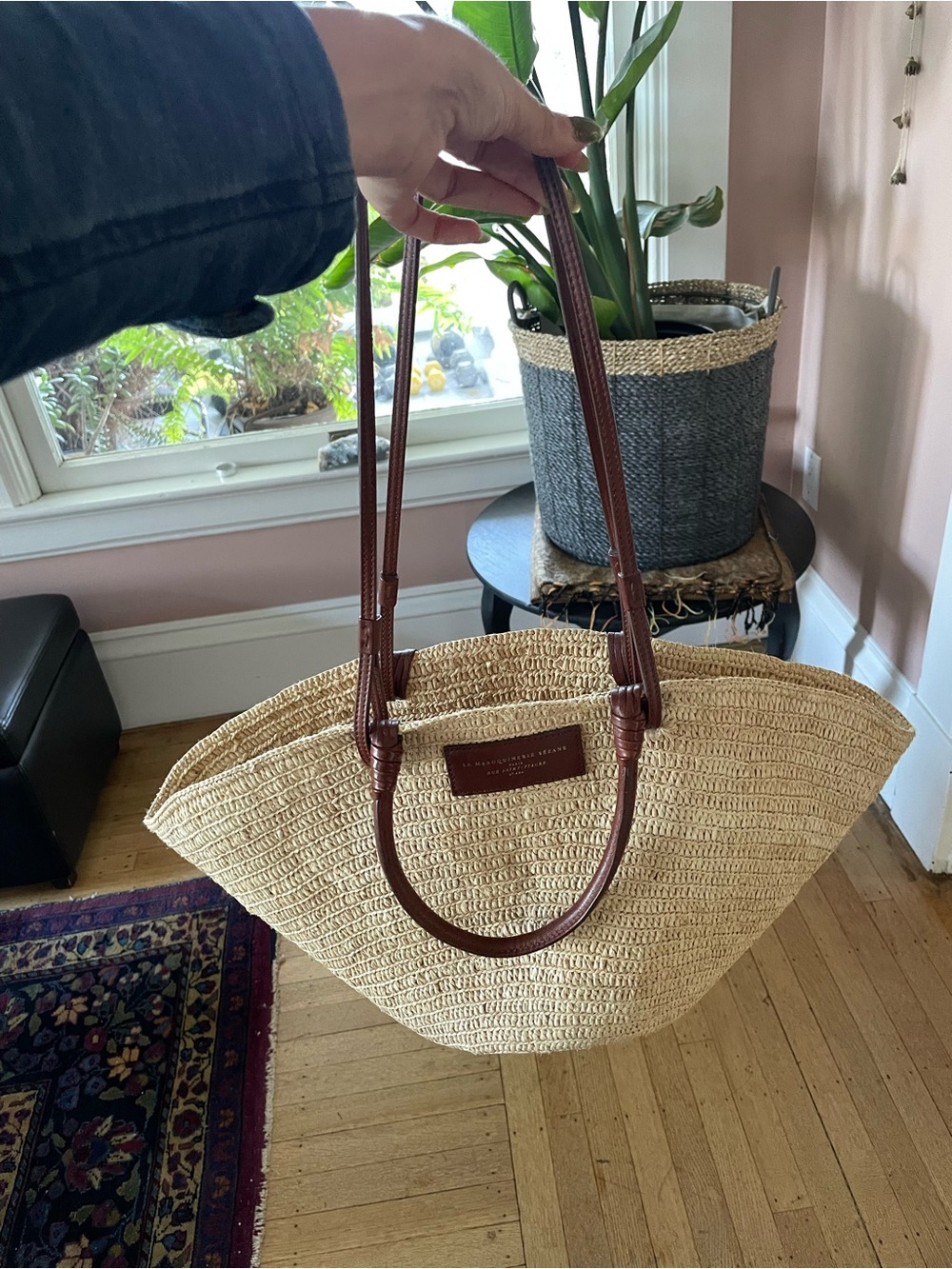 Sézane Justine basket raffia bag